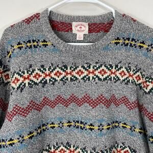Brooks Brothers Red Fleece Multicolor Fair Isle Wool Sweater Mens Size Large